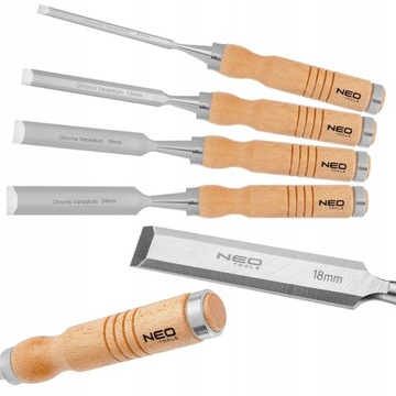 НАБОР СТОЛОВЫХ ДОЛОТО NEO С ДЕРЕВЯННЫМИ РУЧКАМИ 4 ШТ. 37-800