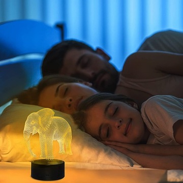 СЛОН НОЧНОЙ СВЕТИЛЬНИК 3D ЦВЕТА СВЕТОДИОДНЫХ ПУЛЬТ ДИСТАНЦИОННОГО УПРАВЛЕНИЯ USB ПОДАРОК