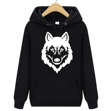 BLUZA Z WILKIEM DAMSKA Z KAPTUREM WILK - M