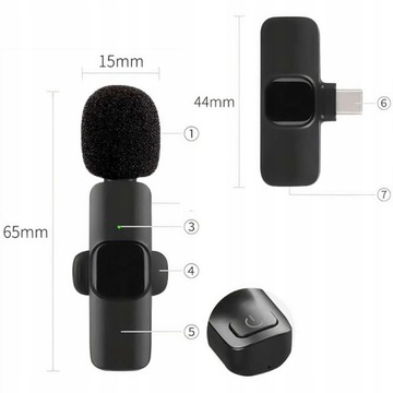 Беспроводной микрофон мини -микрофон из 2 микрофонов K15 Double