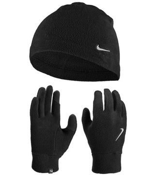 Nike Czapka+Rękawiczki Męskie Zestaw Fleece - L/XL