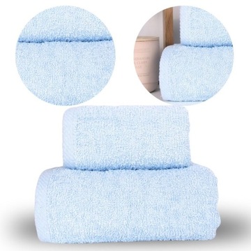 KOMPLET 2 RĘCZNIKÓW BAWEŁNIANYCH KĄPIELOWYCH BAWEŁNA 100 % ZESTAW NIEBIESKI