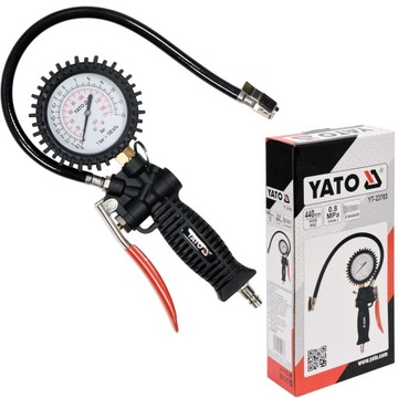 PISTOLET DO POMPOWANIA Z MANOMETREM 0.8 MPa YATO