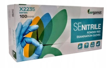 Rękawiczki jednorazowe nitrylowe Bergamot r. L 100 szt.