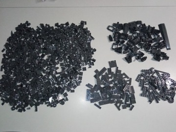 lego mieszanka mix - elementy pojazdów drobne technic szare bardzo dużo (P)