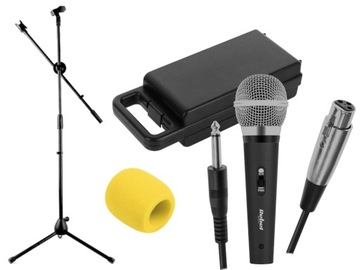 Zestaw Statyw do Mikrofonu z Mikrofon dynamiczny Rebel DM-525 +gąbka żółta