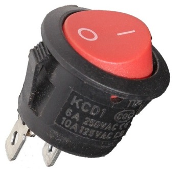 Włącznik Przełącznik czerwony 6A 250V KCD1