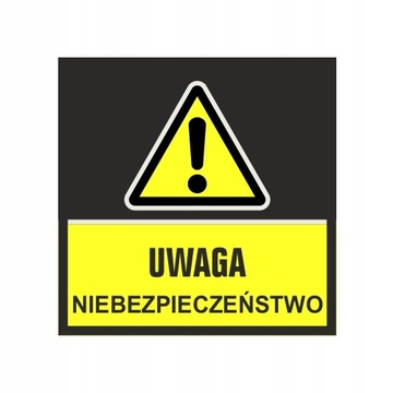 Mata ostrzegawcza UWAGA NIEBEZPIECZEŃSTWO 85x85 cm