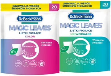 Dr. Beckmann MAGIC LEAVES Chusteczki Listki Piorące do Prania Zestaw