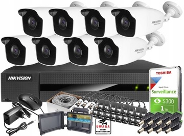 Zestaw do monitoringu Hikvision HWD-5108M+HWT-B220-M(x8)+1TB
