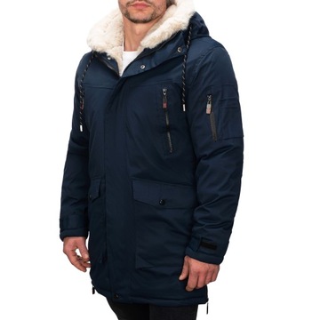 M3123-215 размер XL МУЖСКАЯ ДЛИННАЯ КУРТКА ЗИМНЯЯ МЕХОВАЯ ПАРКА С УТЕПЛЕНИЕМ