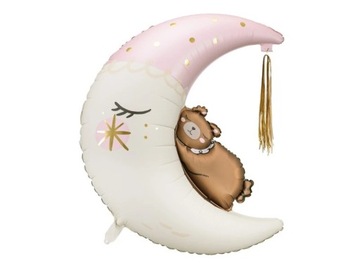 BALONY na BABY SHOWER ROCZEK KSIĘŻYC MIŚ 98cm 1szt