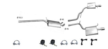 AUDI A4 B6 B7 1.8 TURBO 2000-2008 MAX KPL TŁUMIKI KOŃCOWY KOŃCOWE ŚRODKOWY