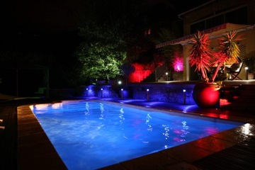 LAMPKI DO BASENU JACUZZI PODWODNE OŚWIETLENIE DO AKWARIUM RGB PILOT 2 SZT