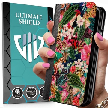 ETUI Z KLAPKĄ PORTFEL CASE DO XIAOMI REDMI NOTE 13 4G WZORY + SZKŁO