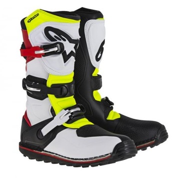 Buty Trialowe Alpinestars Biało-Czerwono-Fluo Żółty 45,5
