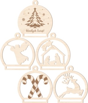 ДЕРЕВЯННЫЕ РОЖДЕСТВЕНСКИЕ ШАРЫ ПОДВЕСКИ «РОЖДЕСТВЕНСКАЯ ЕЛКА» ОСНОВА МАКРАМЕ x 5