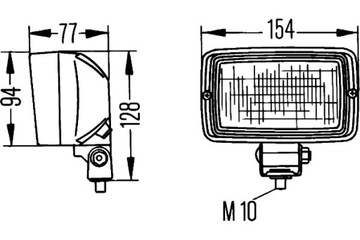 HELLA РАБОЧАЯ ЛАМПА PICADOR 6876 FF H3 ГАЛОГЕННАЯ 12 24V ДЛИНА ВЫСОТА 154 ММ