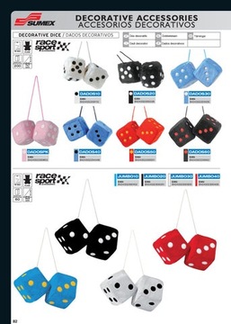 KOSTKI KOŚCI NA LUSTERKO SZYBĘ CZERWONA 9CM Jumbo