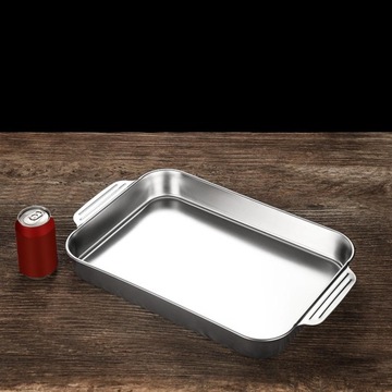 Głęboka blacha do pieczenia ryb ze stali nierdzewnej z uchwytami