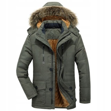 MĘSKA Bawełna KURTKA ZIMOWA PARKA Ciepły,5XL