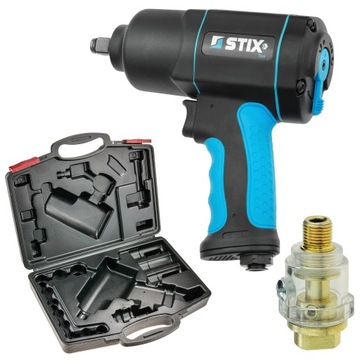 KLUCZ PNEUMATYCZNY UDAROWY DO KÓŁ 1/2'' 1700NM Z WALIZKĄ I NAOLEJACZEM STIX