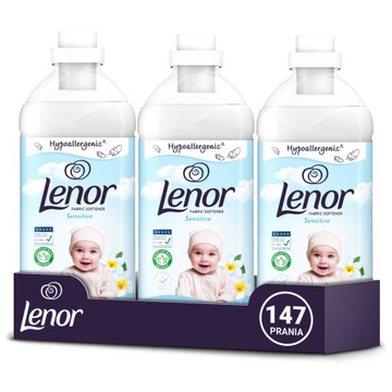 3x Lenor чувствительный набор гипоаллергенная ткань промокающая жидкость 147 прачечная