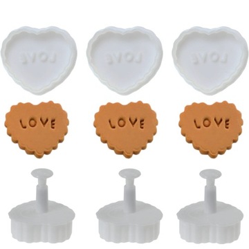 FORMKI WYKRAWACZE wyciskane Serca LOVE CIASTEK 3sz