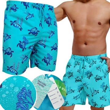 Krótkie SPODENKI KĄPIELÓWKI Męskie SZYBKOSCHNĄCE szorty plażowe PREMIUM, XL