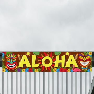 Baner o tematyce tropikalnej, letni baner imprezowy Aloha, styl fotograficzny B