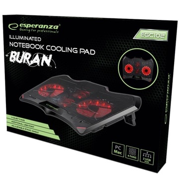 ОХЛАЖДАЮЩАЯ ПОДСТАВКА ДЛЯ НОУТБУКА 19 ДЮЙМОВ LED BURAN LED RGB