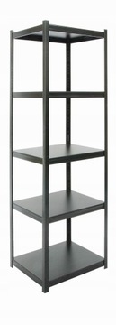 Regał metalowy PIKA kolor czarny 5 półek 180x60x30