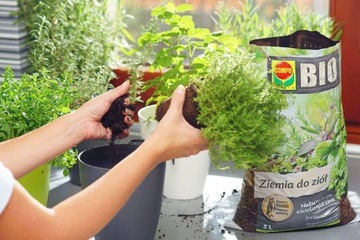 COMPO BIO 100% НАТУРАЛЬНЫЕ ЗЕМЛЯНЫЕ ТРАВЫ МЯТА БАЗИЛИК ОРЕГАНО КОРАНДР ЛЕМИС