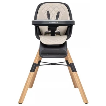 MUUVO CHOC 2 KRZESEŁKO KARMIENIA 3w1 110 kg Obrót 360° beige beżowe