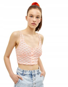 BERSHKA CROP TOP HAFT NEON 17F XXC__L