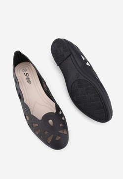 Balerinki damskie ażurowe buty damskie czarne
