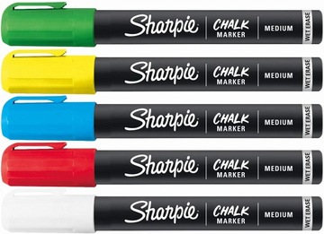 Меловые маркеры Sharpie/Мел, 5 цветов