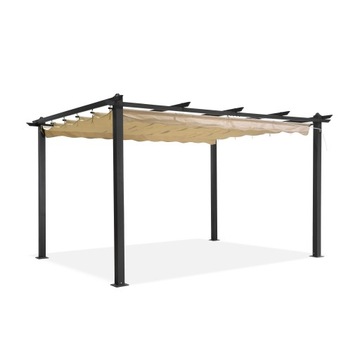 Pergola tarasowa ogrodowa ALUMINIOWA beżowa 3x4m