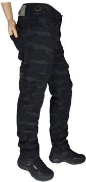 Темные брюки карго с камуфляжным эластичным рисунком, размер 35 S'T2