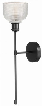 Kinkiet metalowy Bell long czarny klosz clear