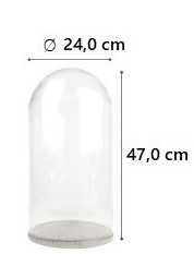 СТЕКЛЯННАЯ ЛАМПА НА БЕТОННОМ ОСНОВАНИИ - Ø24 x 46,5 см