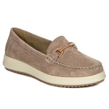 Filippo Półbuty mokasyny damskie skórzane zamszowe Taupe DP6135/24 TP r.39