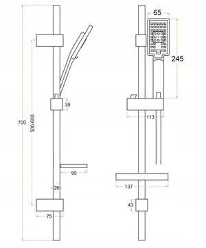 ЧЕРНЫЙ КОМПЛЕКТ Душевой смеситель + кубический душ