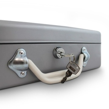 KASETKA NA PIENIĄDZE SEJF METALOWA 30CM SZARA