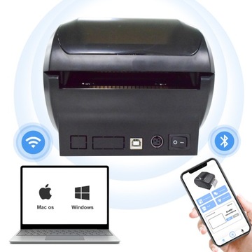 Mini Drukarka Termiczna Etykiet Kurierskich Samoprzylepnych USB 10x15 cm