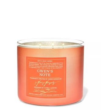 ŚWIECA ZAPACHOWA BATH AND BODY WORKS GWEN'S NOTE