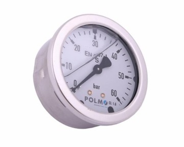 Manometr glicerynowy M63 0-60 bar tylne przyłącze G1/4