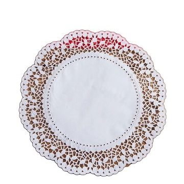 SERWETKI ŚWIĄTECZNE WYCINANE BIAŁA KORONKA 12SZT