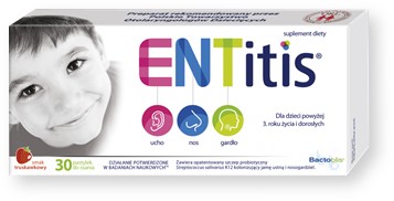 ENTitis, pastylki do ssania, smak truskawkowy, 30