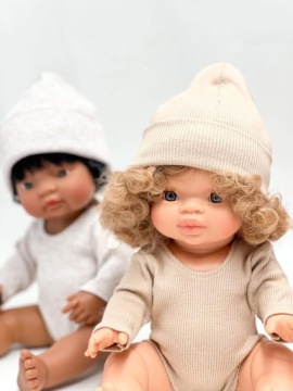 Полосатый боди-комбинезон, Miniland 38 см и Paola Reina, бежевый